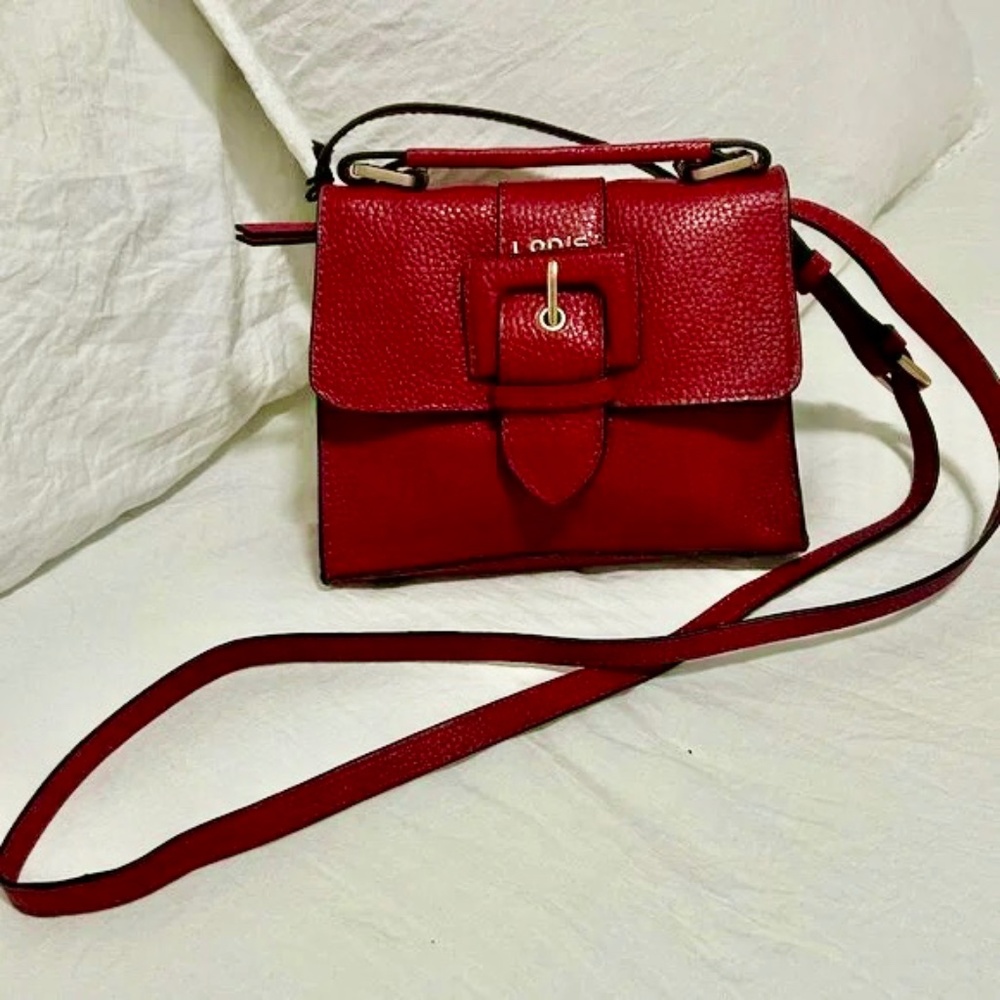 NWT! Women's Lodis "Addison" Red Designer Leather Mini Purse - Picture 2 of 16